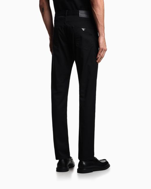Emporio Armani Black J06 Stretch-Fabric Slim-Fit Trousers for men