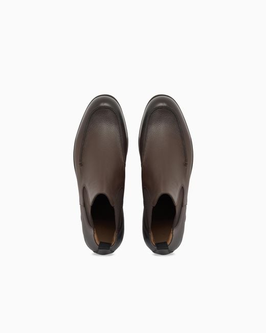 Emporio Armani Brown Chelsea Boots for men