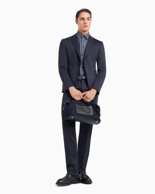 Emporio Armani Blue Single-Breasted, Slim-Fit Suit for men