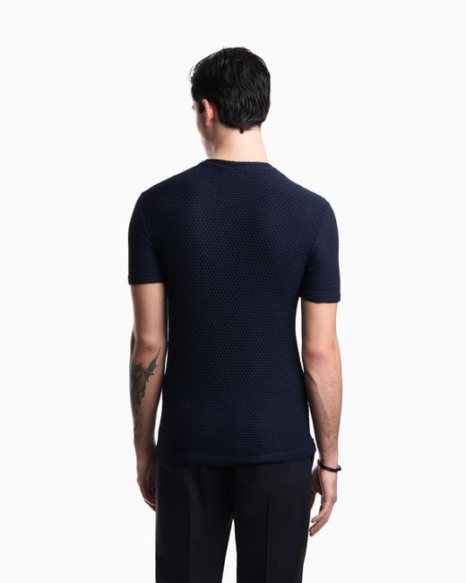 Emporio Armani Blue Crewneck T-Shirt for men