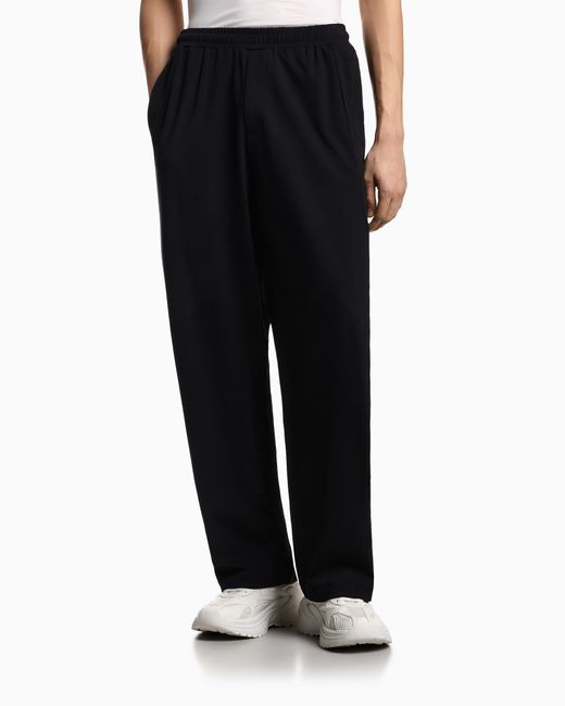 Emporio Armani Black Jersey Trousers With An Elasticated Waist for men