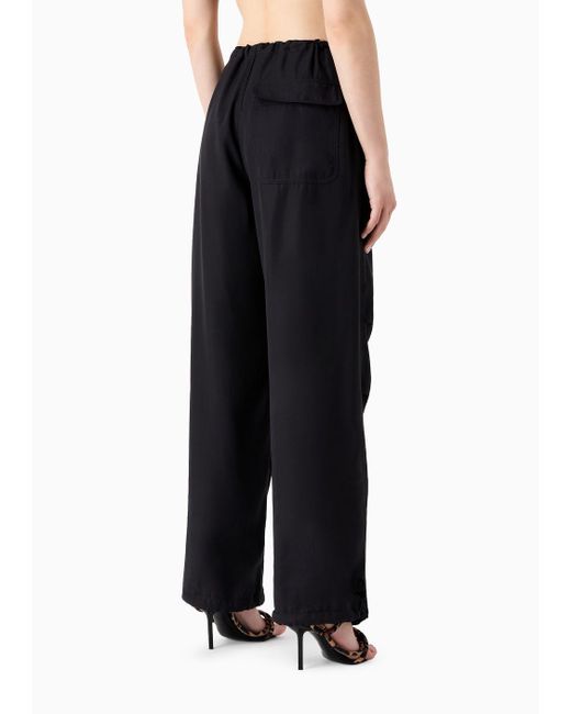 Emporio Armani Blue Sustainability Values Capsule Collection Recycled Modal Drawstring Trousers