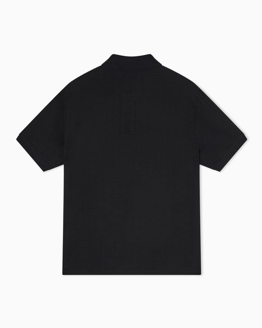 Emporio Armani Black Jersey Polo for men