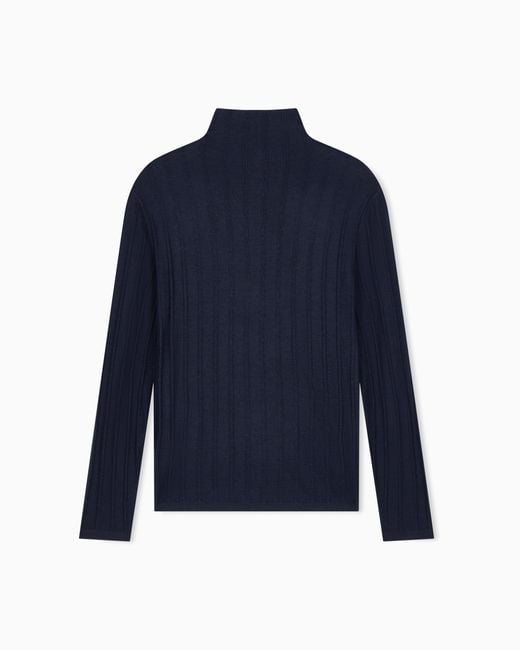 Emporio Armani Blue Turtleneck Sweater for men