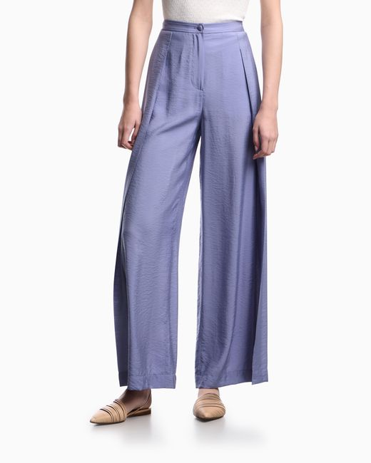 Emporio Armani Blue Wide-Leg Trousers