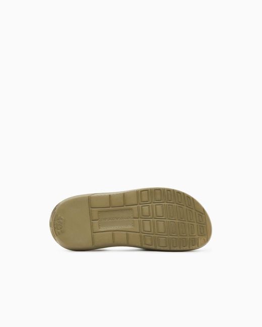 Emporio Armani Green Monobloc Sandals With Logo for men