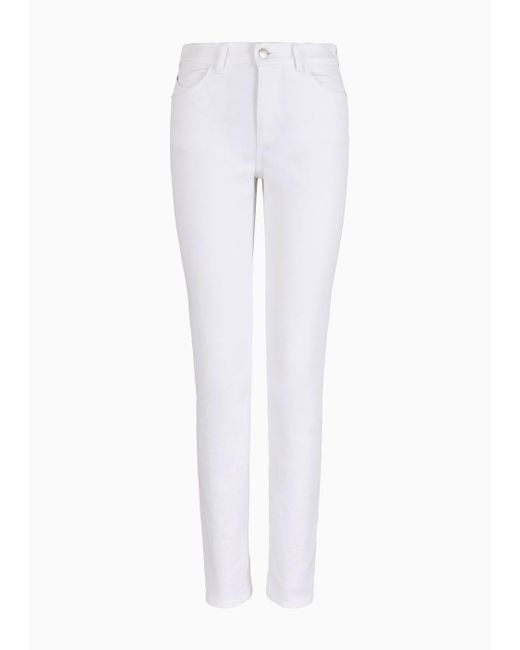 Emporio Armani White J18 High-rise Skinny-leg Jeans In Comfort Bull