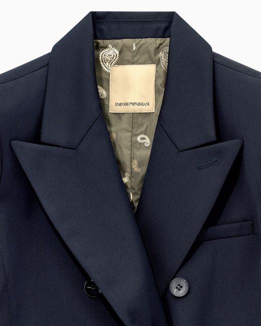 Emporio Armani Blue Double-Breasted Blazer