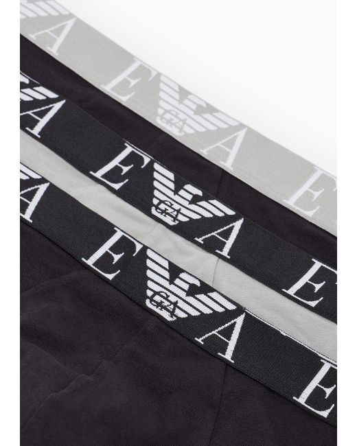 Emporio Armani Black Three-pack Of Briefs With Bold Monogram Logo for men