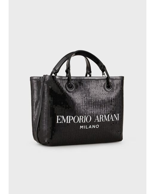 Bolso Shopper Myea Bag Pequeño Cubierto De de Emporio Armani de Negro | Lyst