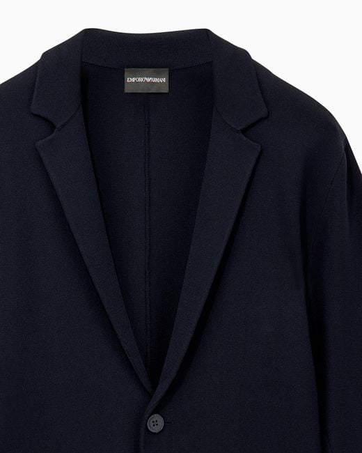 Emporio Armani Blue Single-Breasted Blazer for men