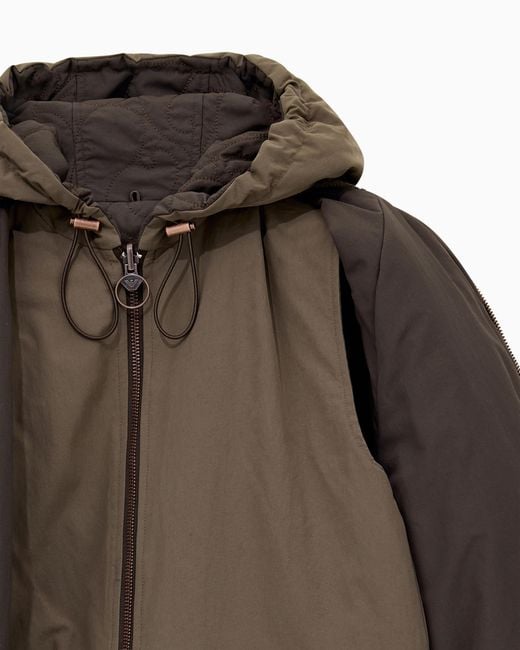 Emporio Armani Brown 3-In-1 Nylon Jacket Boteh Capsule
