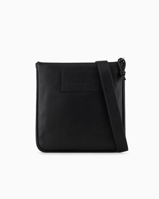 Emporio Armani Black Tumbled Shoulder Bag for men