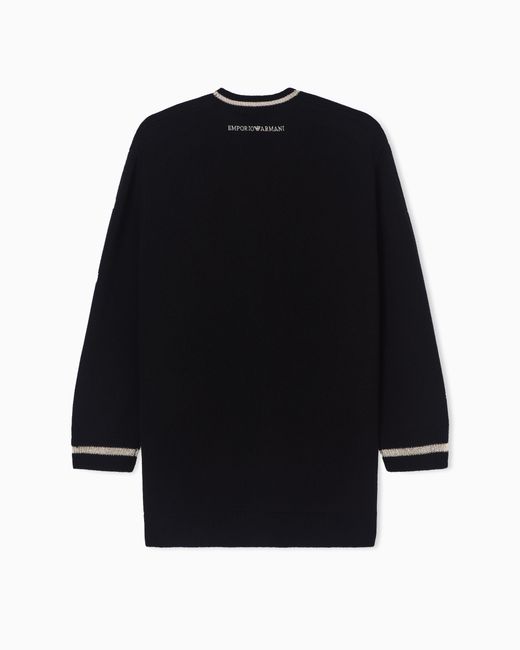 Emporio Armani Black Lunar New Year Wool And Cashmere Blend Cardigan