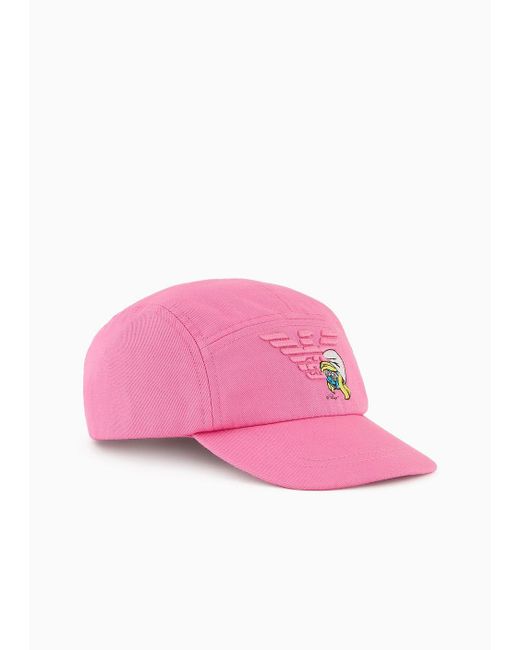 Emporio Armani Pink Baseball Cap With The Smurfs Embroidery
