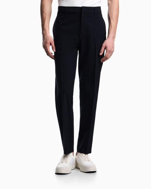 Emporio Armani Blue Nylon Viscose Blend Trousers for men