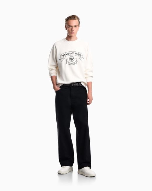 Emporio Armani Blue Wide-Leg Five-Pocket Jeans for men