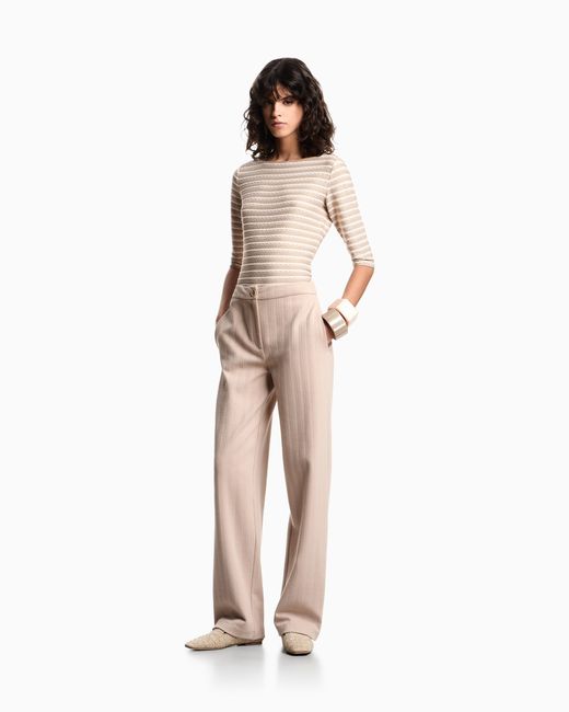 Emporio Armani Natural Jumper With Three-Quarter Length Sleeves