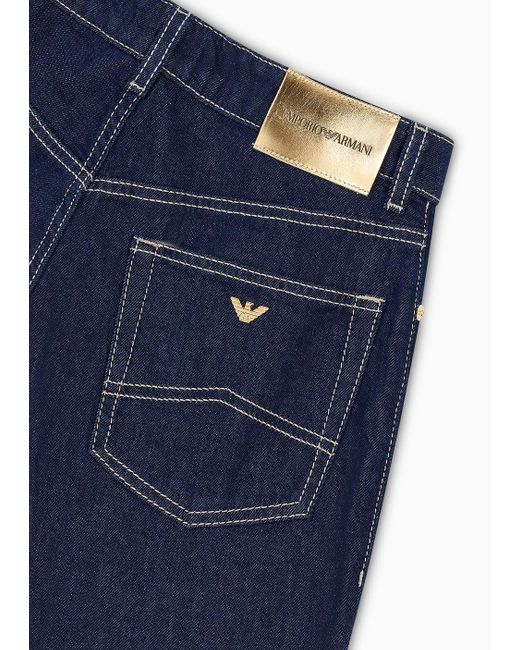 Jeans J36 Vita Media E Gamba Dritta In Denim Rinse di Emporio Armani in Blue