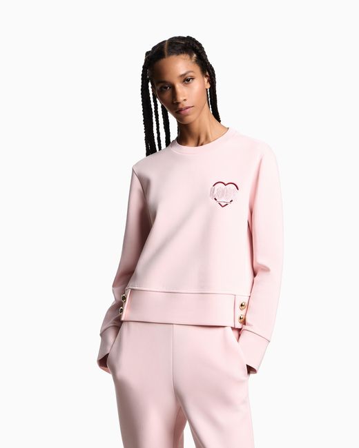 Emporio Armani Pink Asv Sweatshirt Aus Doppellagigem Jersey Aus Der Sonderkollektion Zum Valentinstag