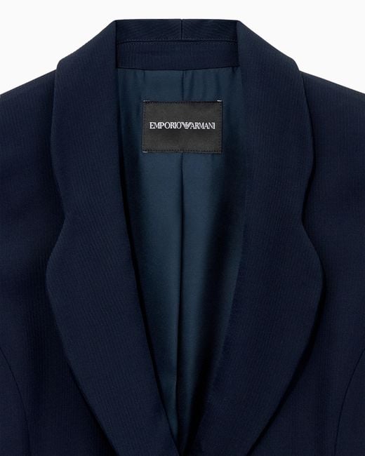 Emporio Armani Blue Single-Breasted Blazer