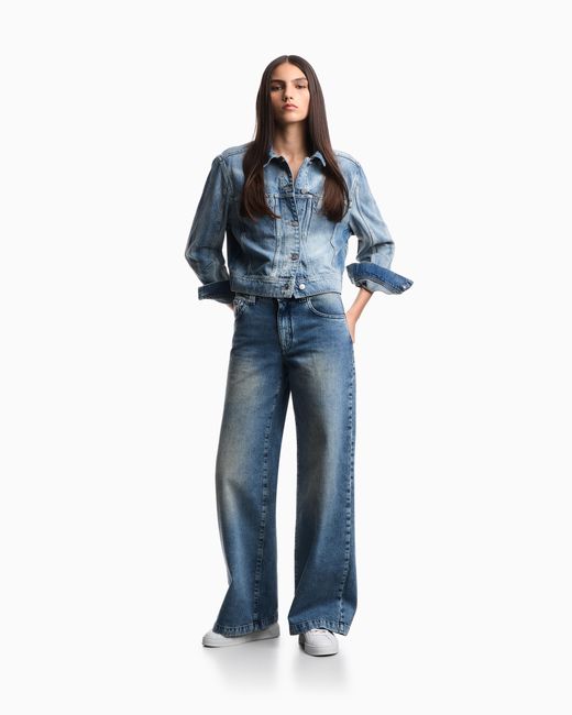 Emporio Armani Blue Armani Jeans Marbled Denim Jacket