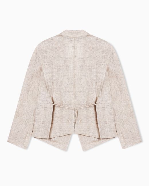 Emporio Armani Natural Linen Chambray Lapel Jacket