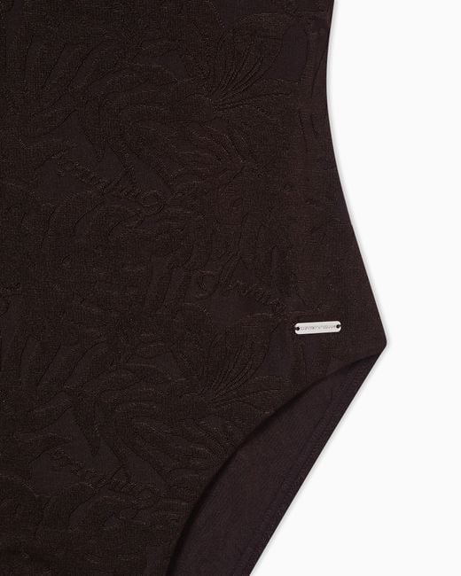 Emporio Armani Brown Padded One-Piece Swimsuit