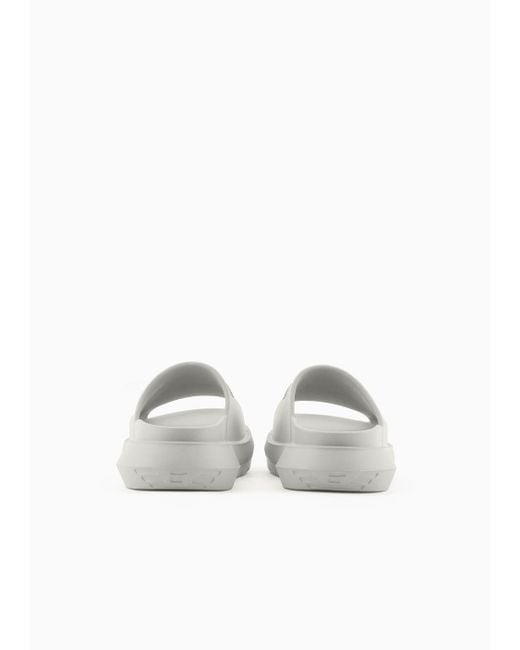 Emporio Armani White Eva Monobloc Sandals for men