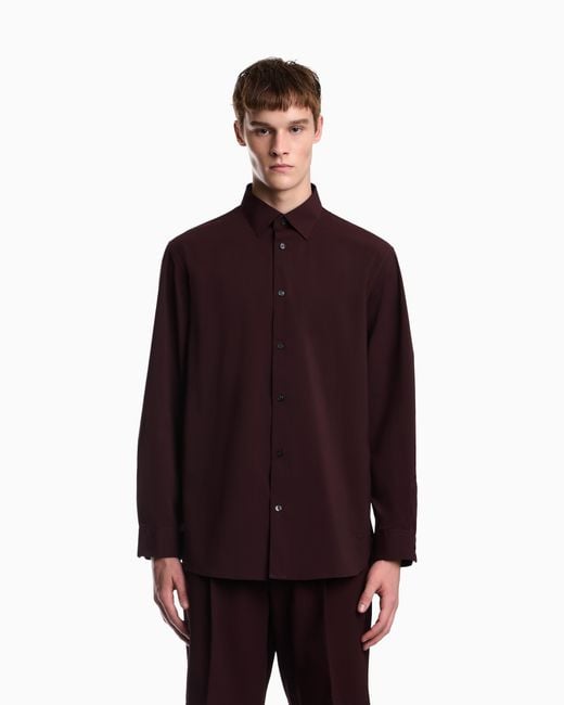 Emporio Armani Purple Regular Fit Shirt for men