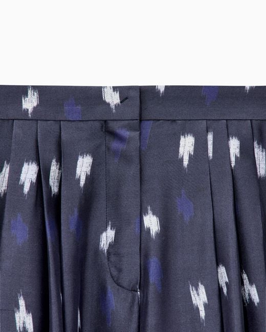 Emporio Armani Blue Wide-Leg Trousers
