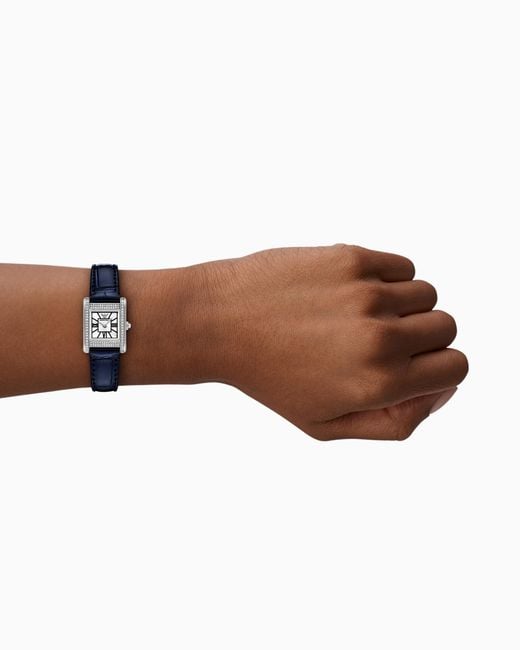 Emporio Armani Blue Two-Hand Leather Watch