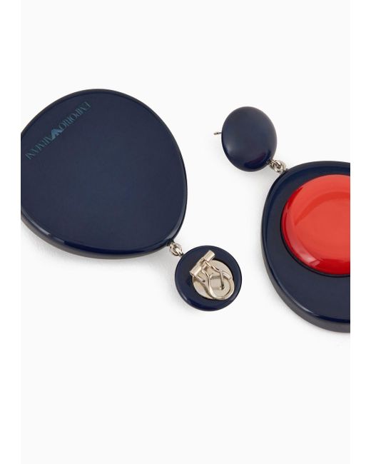 Emporio Armani Red Two-toned Pendant Earrings