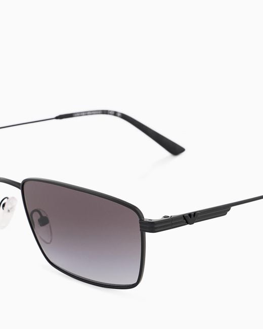 Emporio Armani Metallic Rectangular Sunglasses for men