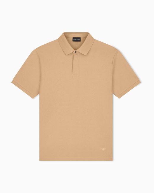 Emporio Armani Natural Jacquard Jersey Polo for men