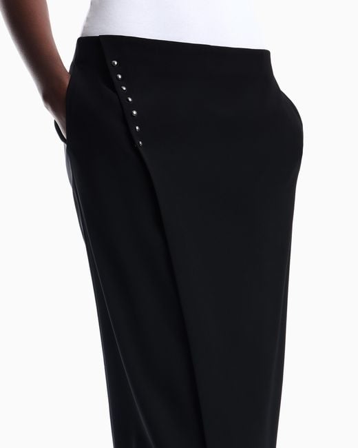 Emporio Armani Black Unlined Wrap Skirt