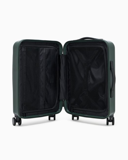 Maleta De Cabina En Abs Con Detalle De Piel Saffiano Y Placa De Águila Emporio Armani de hombre de color Green