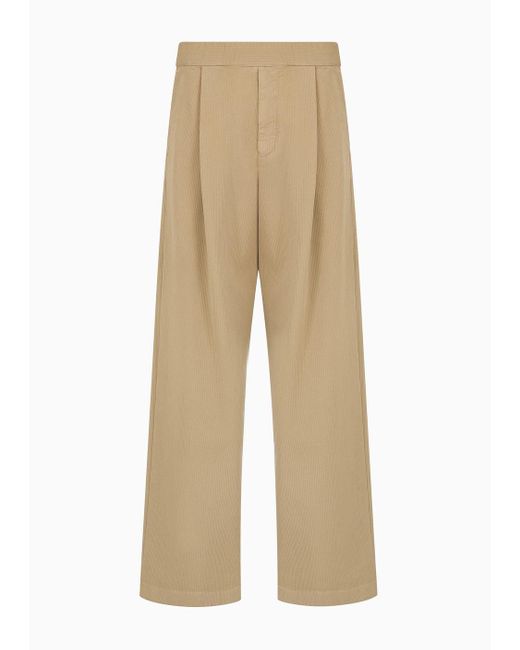 Pantalones Con Cintura Elástica Y Pinzas En Tejido Efecto Sirsaca Emporio Armani de hombre de color Natural