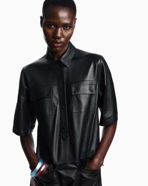 Abito A Maniche Corte di Emporio Armani in Black