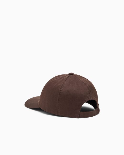 Emporio Armani Brown Baseball Cap With Boteh Capsule Embroidery for men