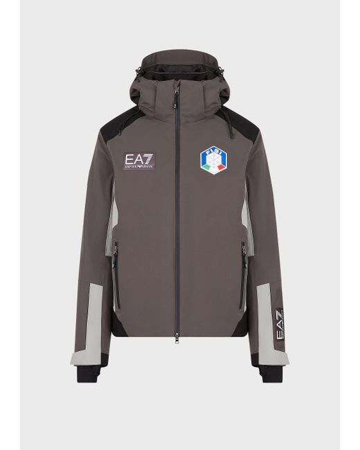 opvolger Blind vertrouwen zeewier Emporio Armani Fisi Collection Protectum7 Technical Fabric Ski Jacket in  Grey for Men | Lyst Australia