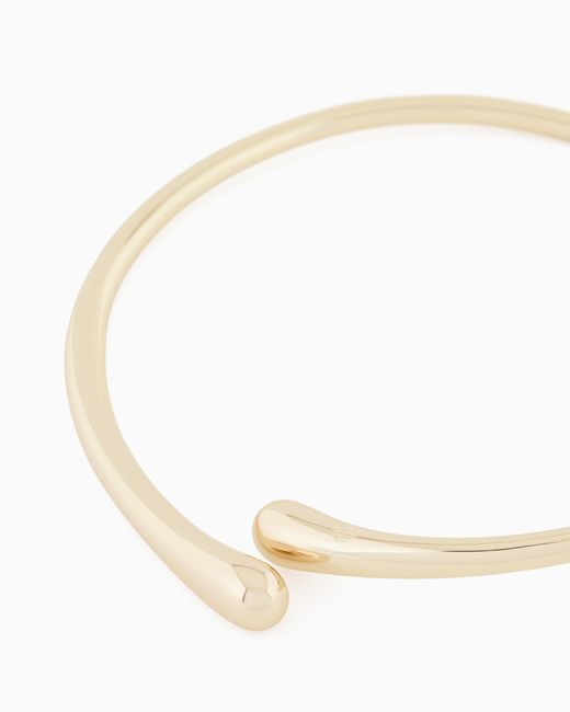 Emporio Armani White Tone Brass Collar Necklace