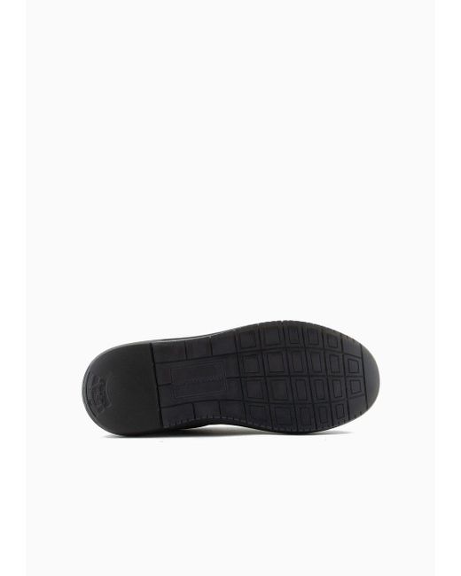 Emporio Armani Sneaker Aus Leder Mit Seitlichem Logo in Black für Herren