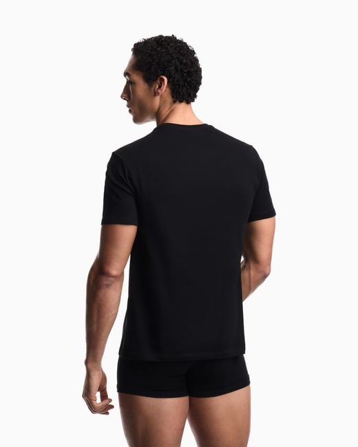 Emporio Armani Black Bold Logo Beachwear T-Shirt for men