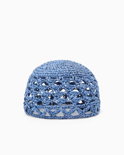 Emporio Armani Blue Crochet Cap