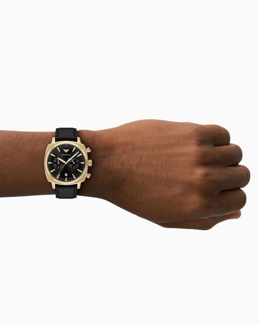 Emporio Armani White Chronograph Leather Watch for men