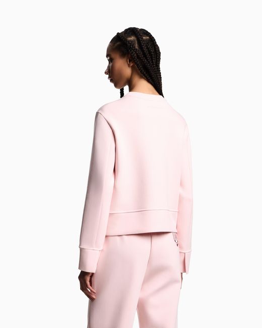 Emporio Armani Pink Asv Sweatshirt Aus Doppellagigem Jersey Aus Der Sonderkollektion Zum Valentinstag