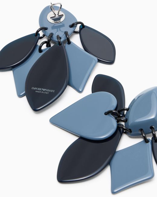 Orecchini Con Pendenti Jeu De Cartes di Emporio Armani in Blue