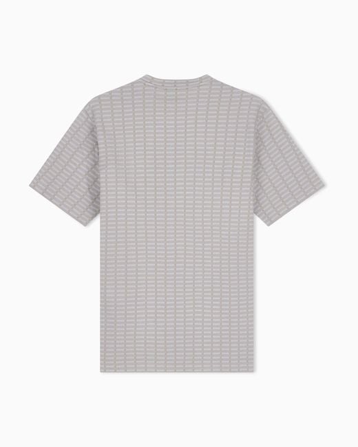 Emporio Armani Gray Jersey Jacquard Knit-Effect T-Shirt for men