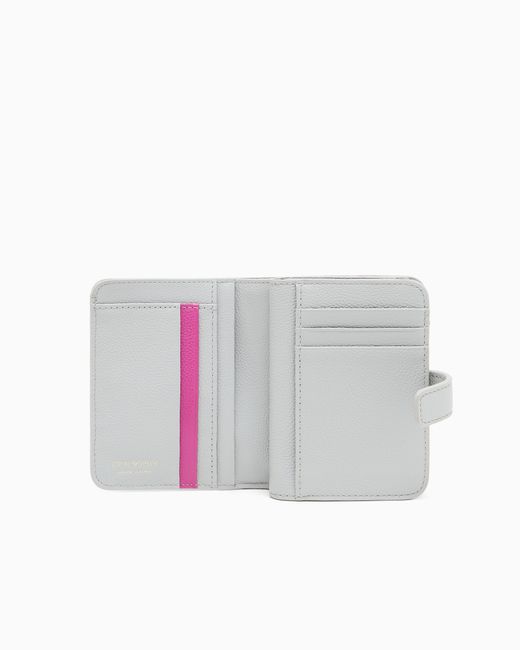 Emporio Armani White Tumbled-Leather Bi-Fold Wallet